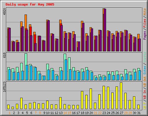 Daily usage for May 2005