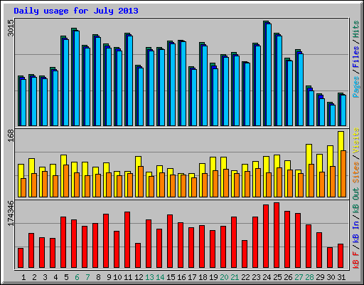 Daily usage for July 2013