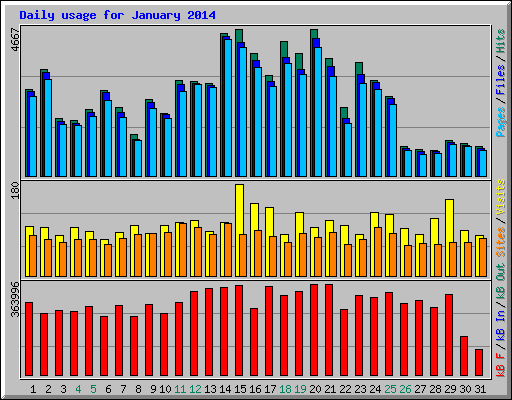 Daily usage for January 2014