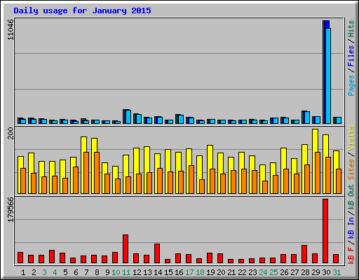 Daily usage for January 2015