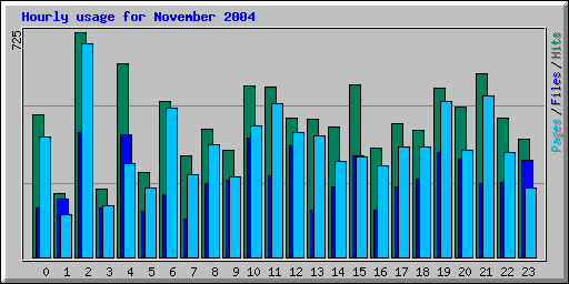 Hourly usage for November 2004