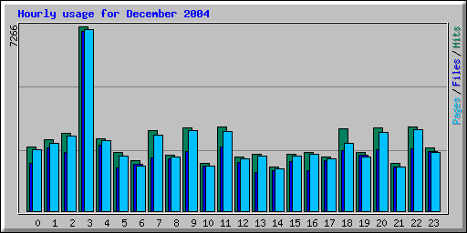 Hourly usage for December 2004