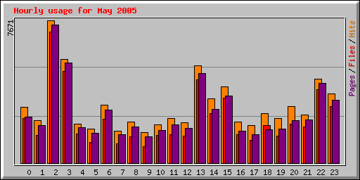 Hourly usage for May 2005