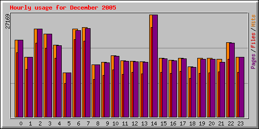 Hourly usage for December 2005