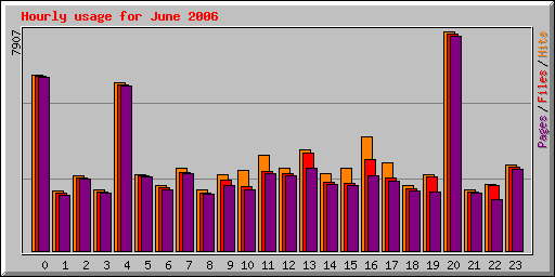 Hourly usage for June 2006