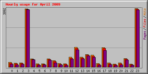 Hourly usage for April 2009