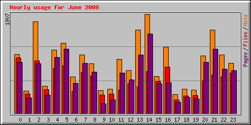 Hourly usage for June 2009