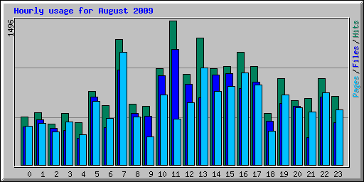 Hourly usage for August 2009