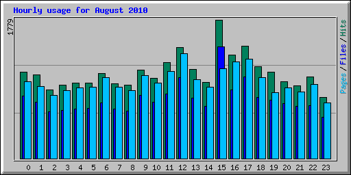 Hourly usage for August 2010