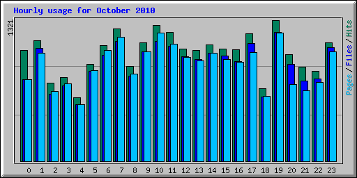 Hourly usage for October 2010