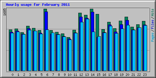 Hourly usage for February 2011