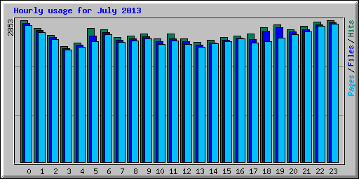 Hourly usage for July 2013