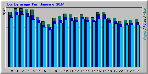 Hourly usage for January 2014