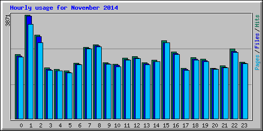 Hourly usage for November 2014