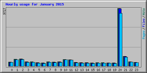 Hourly usage for January 2015